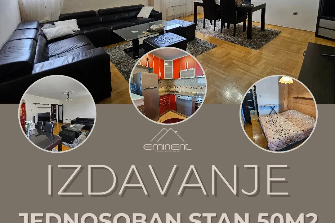 Izdavanje, jednosoban stan, 50m², Blok 5, Podgorica