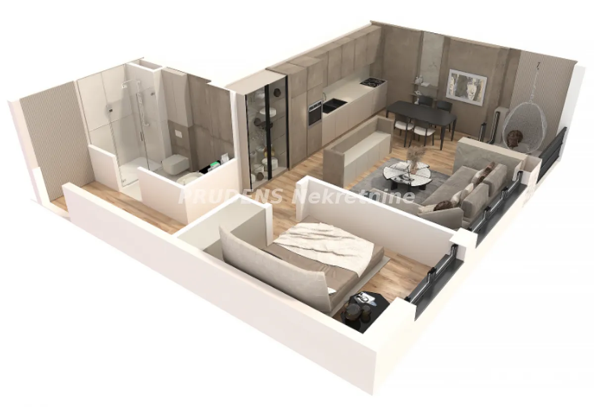 Prodaja, dvosoban stan, 53m², Banovo Brdo, Beograd