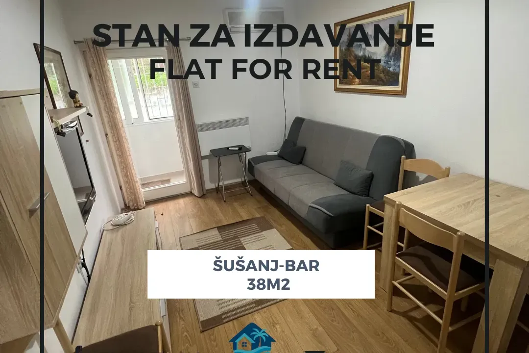 Rent, one bedroom apartment, 38m², Šušanj, Bar