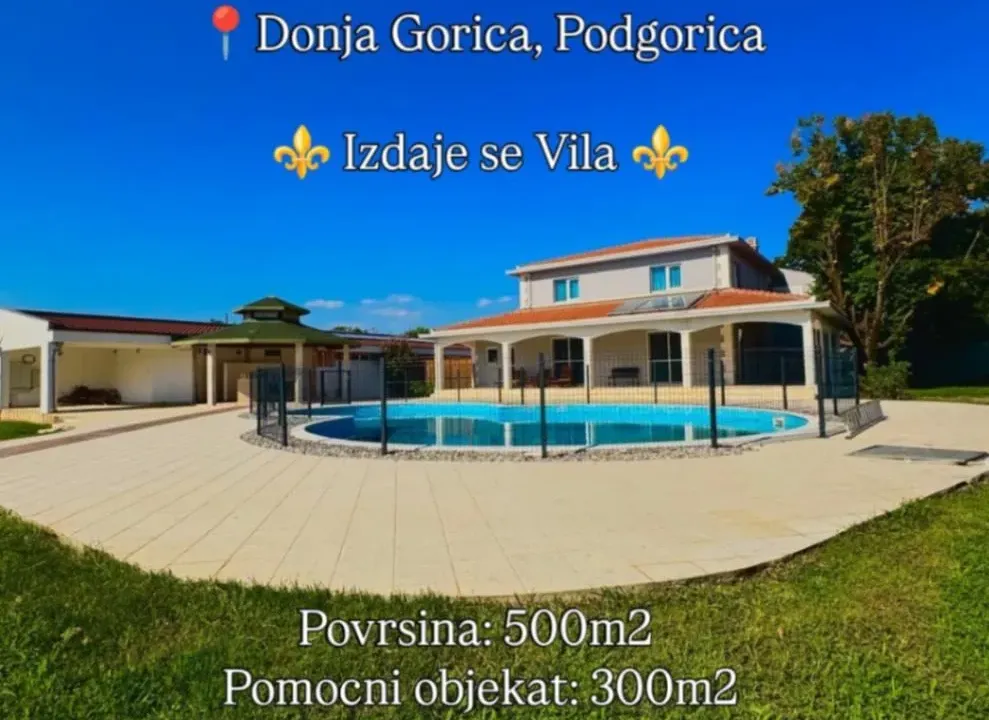 Izdavanje, kuća, 500m², Donja Gorica, Podgorica