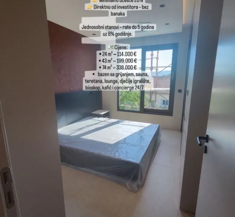 Sale, studio apartment, 24m², Tivat, Crna Gora