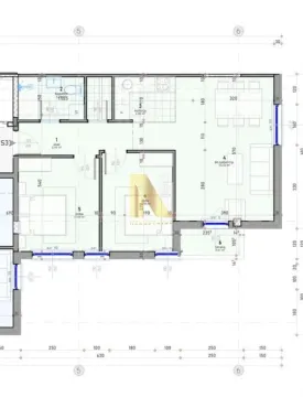 Arhitektonski nacrt stana sa rasporedom prostorija i dimenzijama. - image 9