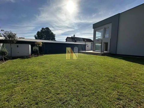 Modern house yard with lawn and terrace. - image 13