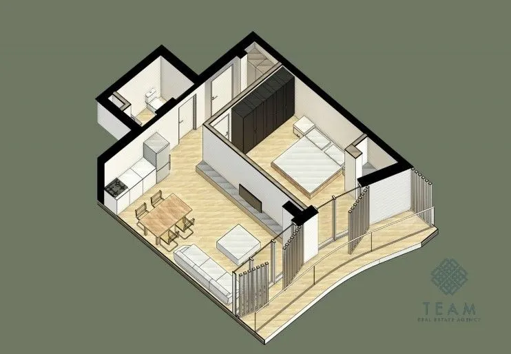 Prodaja, jednosoban stan, 56m², Liman, Ulcinj