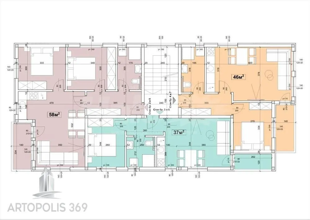 Sale, two bedroom apartment, 58m², Batajnica, Beograd