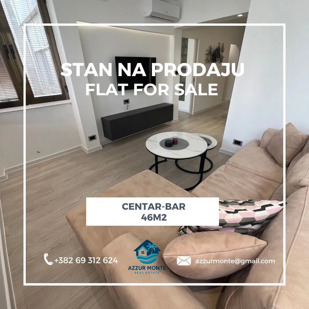 Prodaja, dvosoban stan, 46m², Centar, Bar