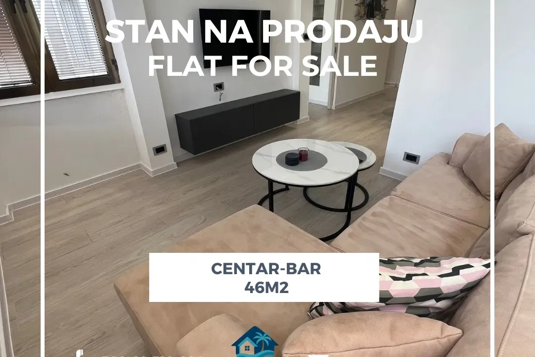 Sale, two bedroom apartment, 46m², Centar, Bar