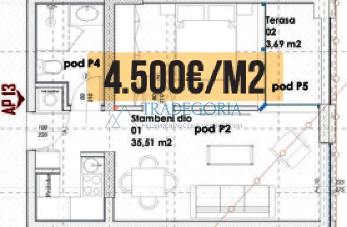 Prodaja, stan, 39m², Budva, Crna Gora
