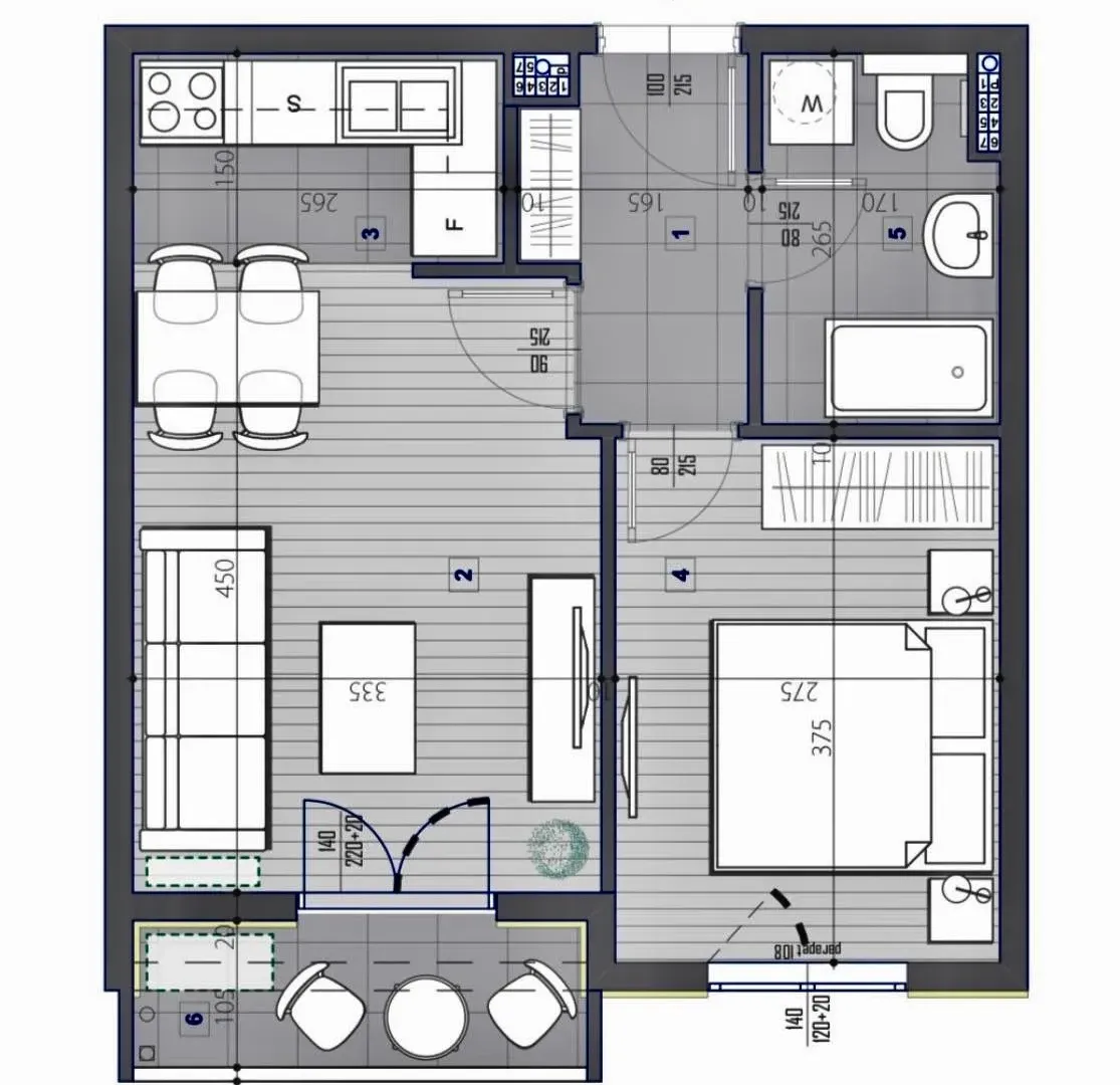 Sale, one bedroom apartment, 40m², Pobrežje, Podgorica