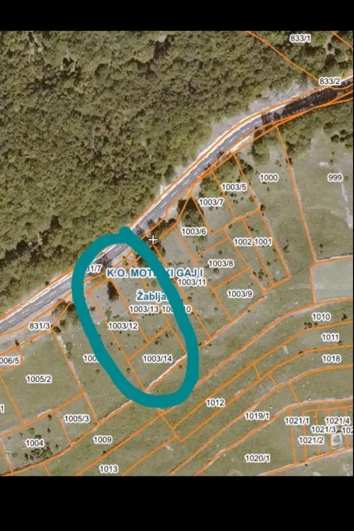 Prodaja, plac, 850m², Motički gaj, Žabljak