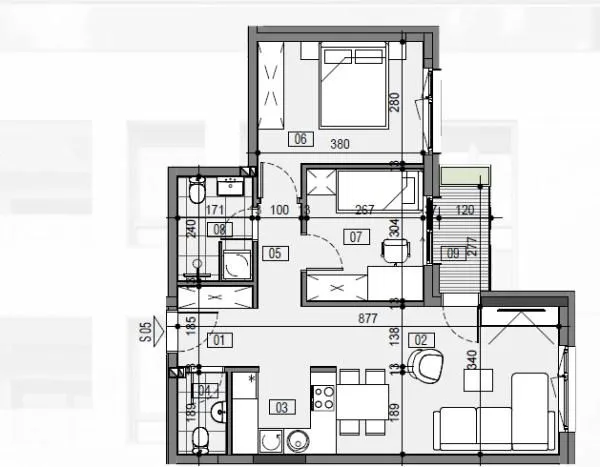 Prodaja, trosoban stan, 59m², Palilula, Niš