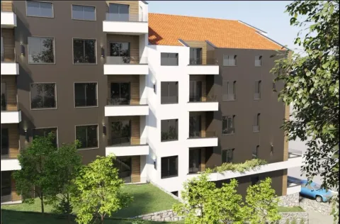 Prikaz eksterijera moderne stambene zgrade sa terasam i uređenim dvorištem. - image 6