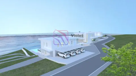 Spoljašnji izgled modernog stambenog kompleksa sa parkingom blizu mora. - image 12