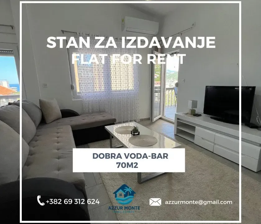 Izdavanje, stan, 70m², Dobre Vode, Bar