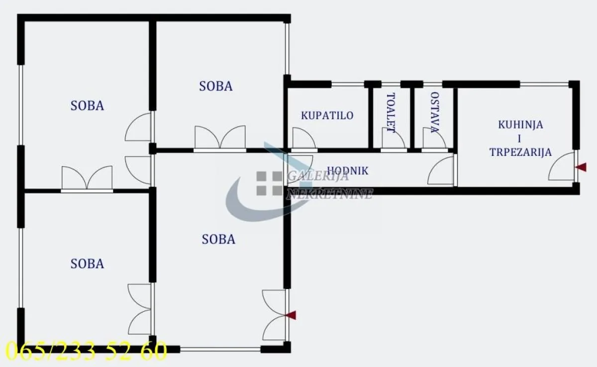 Sale, four bedroom apartment, 91m², Stari Grad, Beograd