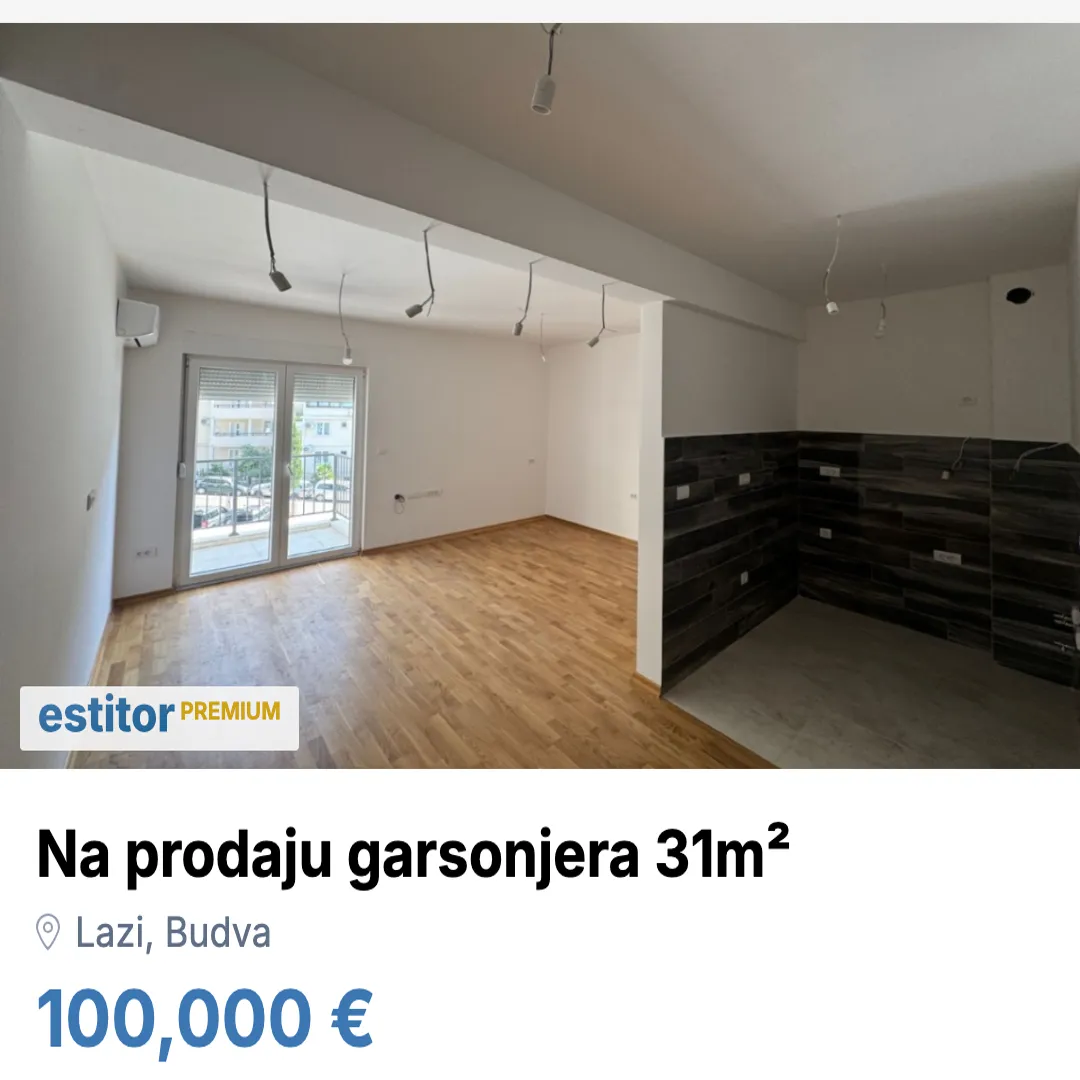 Sale, studio apartment, 31m², Lazi, Budva