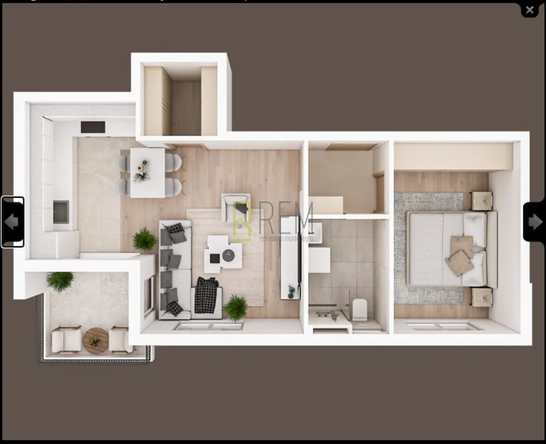 Prodaja, jednosoban stan, 52m², Zabjelo, Podgorica