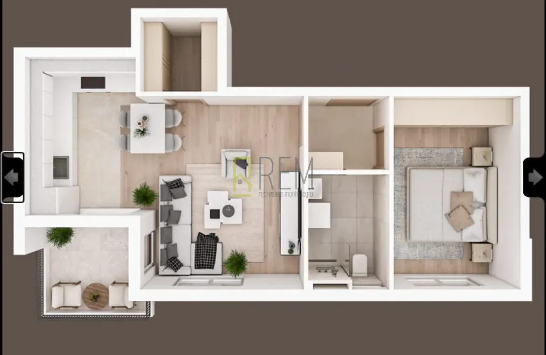 Prodaja, jednosoban stan, 52m², Zabjelo, Podgorica