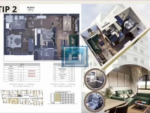 One Bedroom Apartment for Sale, 36m2, Centar, Ćuprija One Bedroom Apartment for Sale, 36m2, Centar, Ćuprija