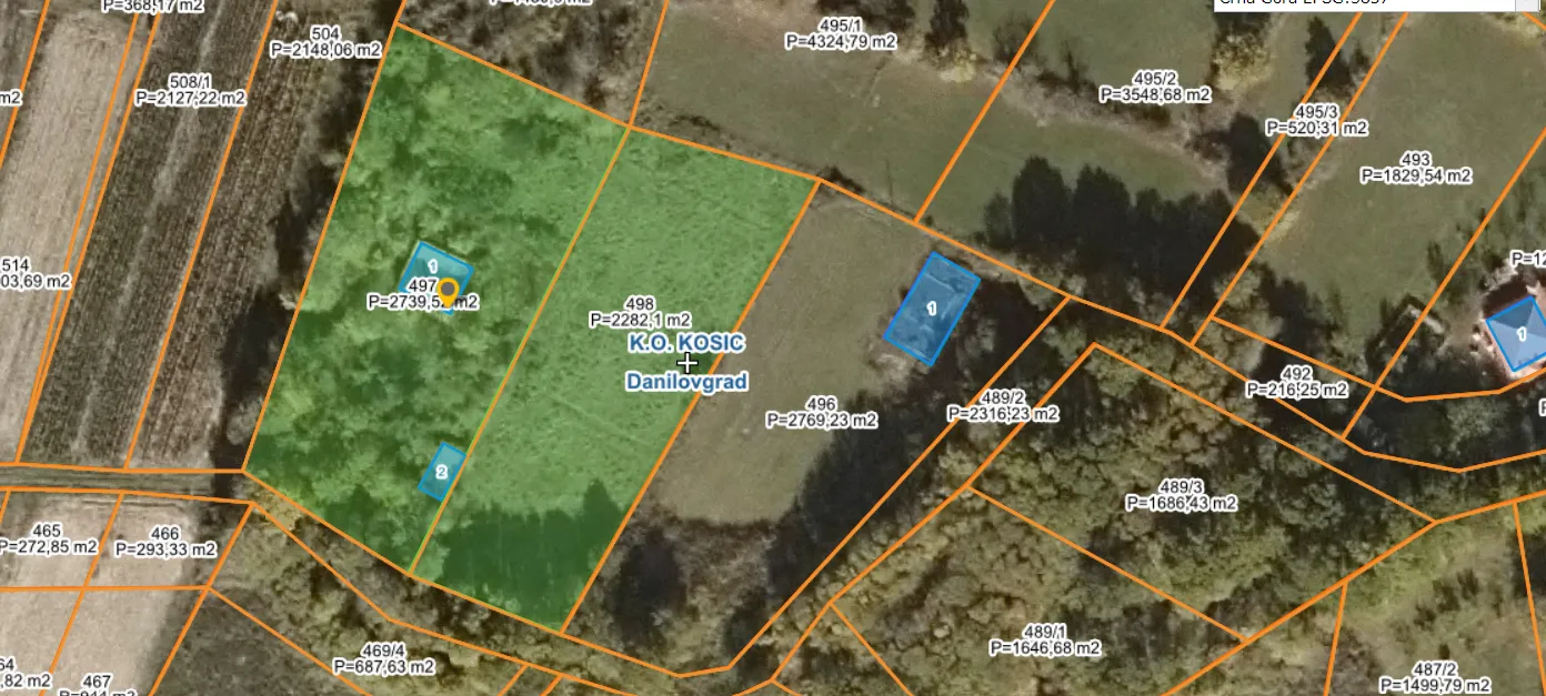 Prodaja, plac, 4000m², Kosić, Danilovgrad