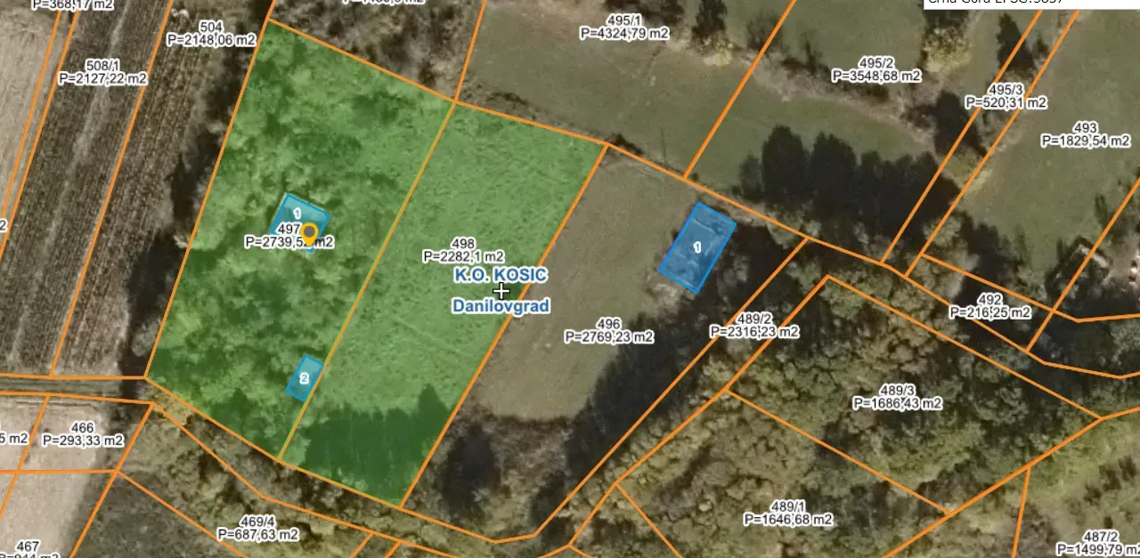 Prodaja, plac, 4000m², Kosić, Danilovgrad