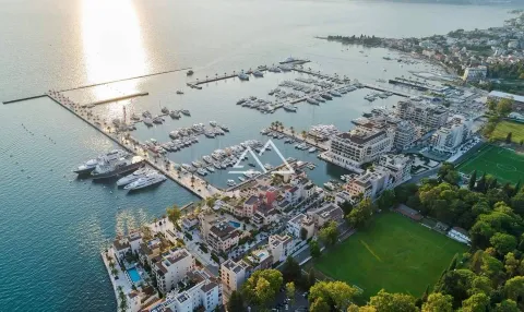 Pogled iz vazduha na marinu sa jahtama i obližnje zgrade. - image 7