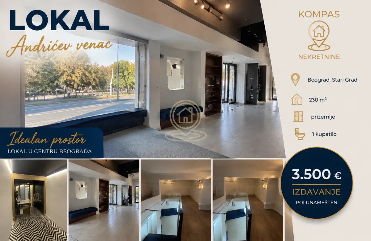 Rent, office space, 230m², Andrićev Venac, Beograd