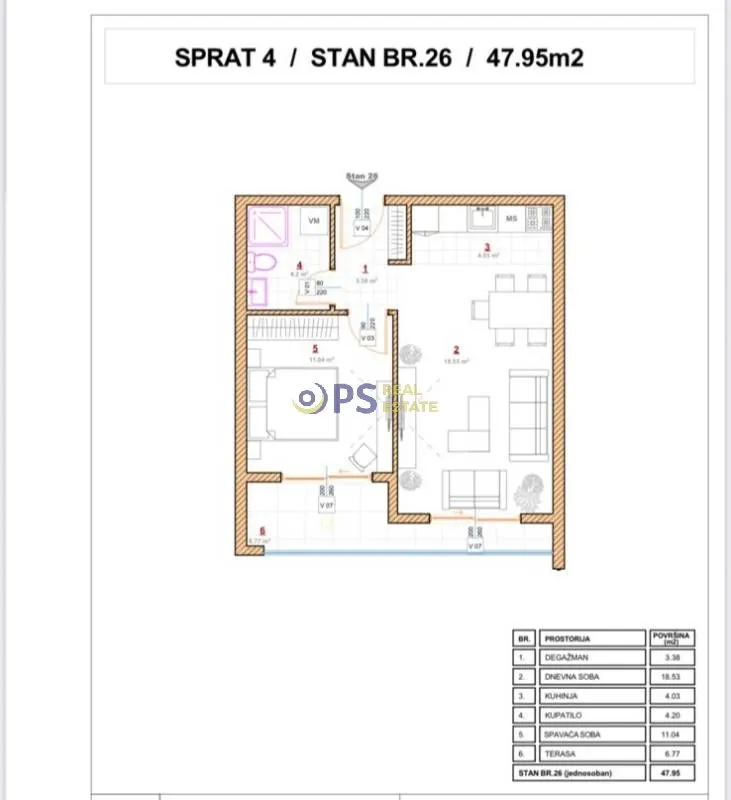 Sale, one bedroom apartment, 48m², Ulcinj, Crna Gora