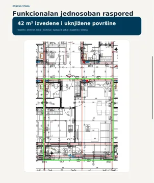 Osnova stana sa prikazanim rasporedom prostorija. - image 3