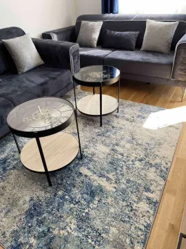 Living room with modern furniture and a rug. - image 15