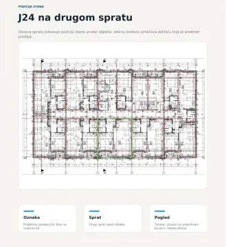 Osnova sprata sa označenom pozicijom stana. - image 2