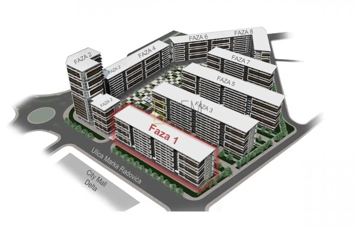 Prodaja, jednosoban stan, 49m², Central Point, Podgorica