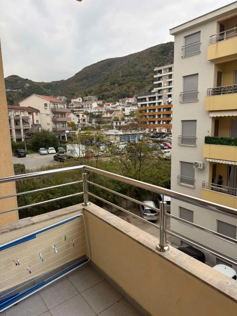 View from the terrace towards the settlement and surrounding hills.