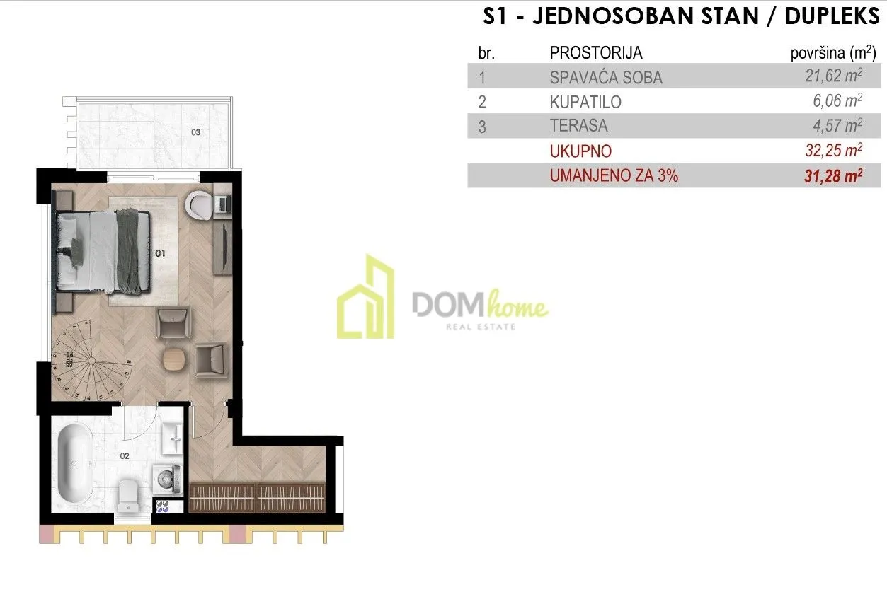 Prodaja, jednosoban stan, 59m², Momišići, Podgorica
