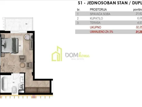 Sale, one bedroom apartment, 59m², Momišići, Podgorica - image 9