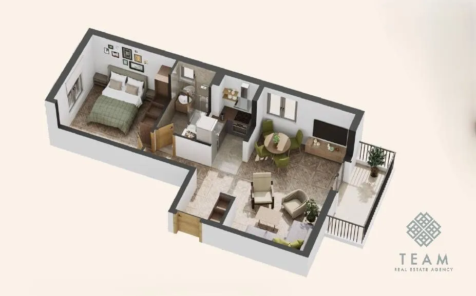 Sale, one bedroom apartment, 48m², Donja Lastva, Tivat