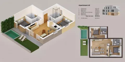 Sale, three bedroom apartment, 56m², Stoliv, Kotor - image 3