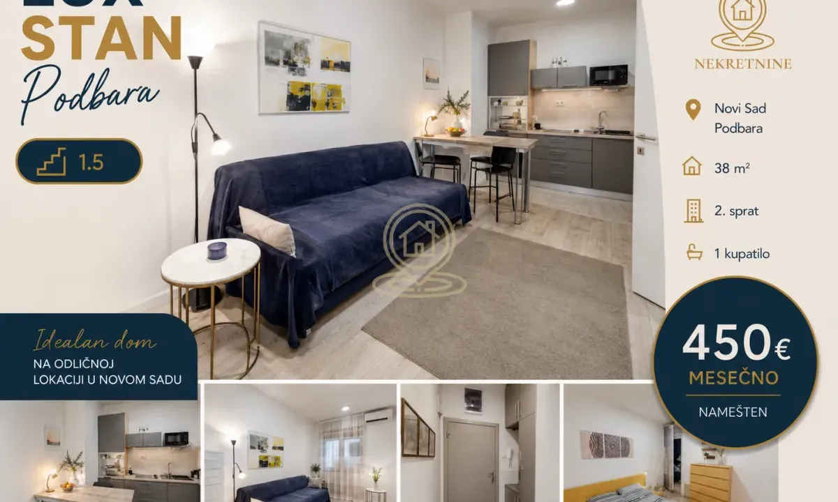Rent, one bedroom apartment, 38m², Podbara, Novi Sad Sve Podlokacije