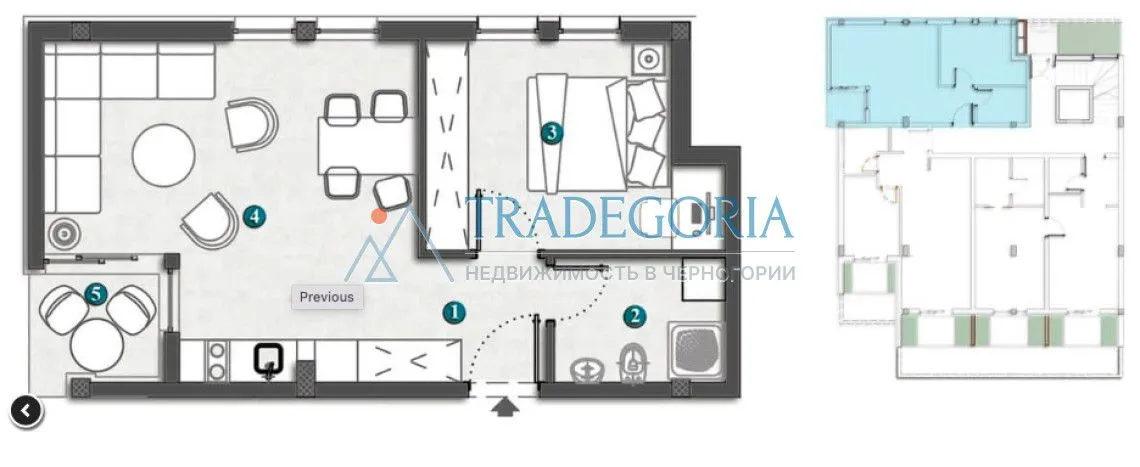 Prodaja, jednosoban stan, 42m², Herceg Novi, Crna Gora