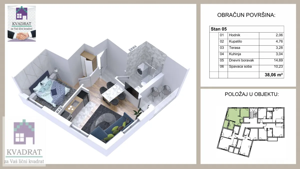 Sale, one bedroom apartment, 38m², Centar, Čajetina