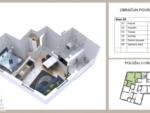 Sale, one bedroom apartment, 38m², Centar, Čajetina