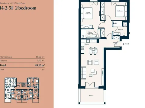 Sale, two bedroom apartment, 98m², Luštica, Tivat - image 3