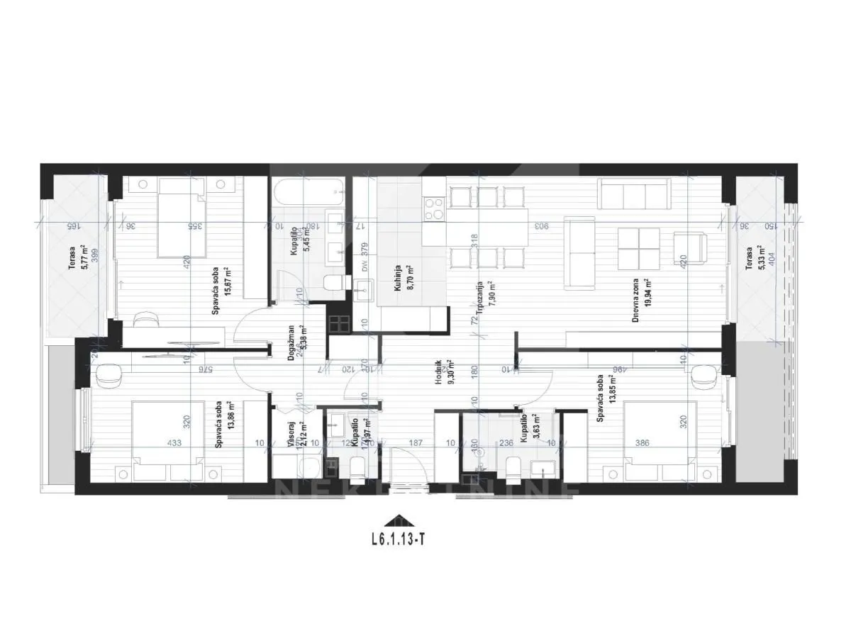 Prodaja, trosoban stan, 119m², Donja Gorica, Podgorica