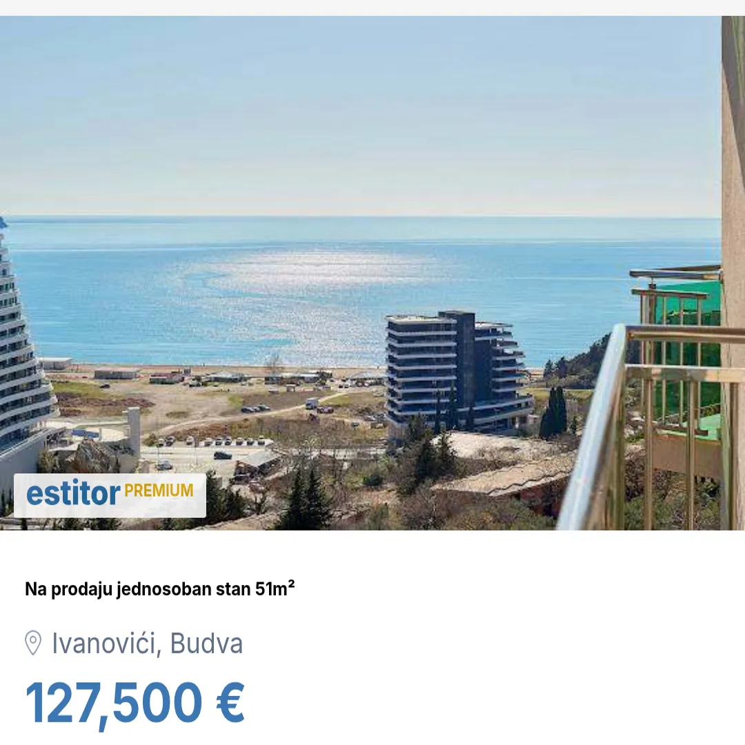 Sale, one bedroom apartment, 51m², Ivanovići, Budva