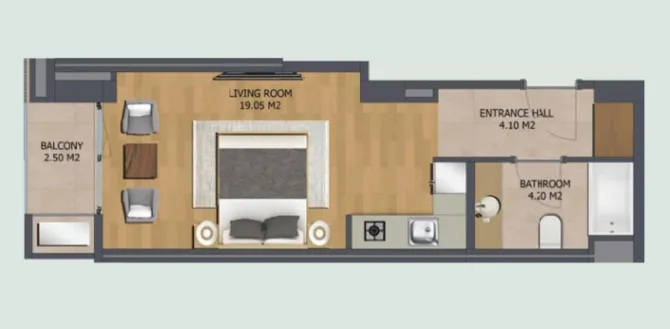 Sale, studio apartment, 31m², Bar, Crna Gora