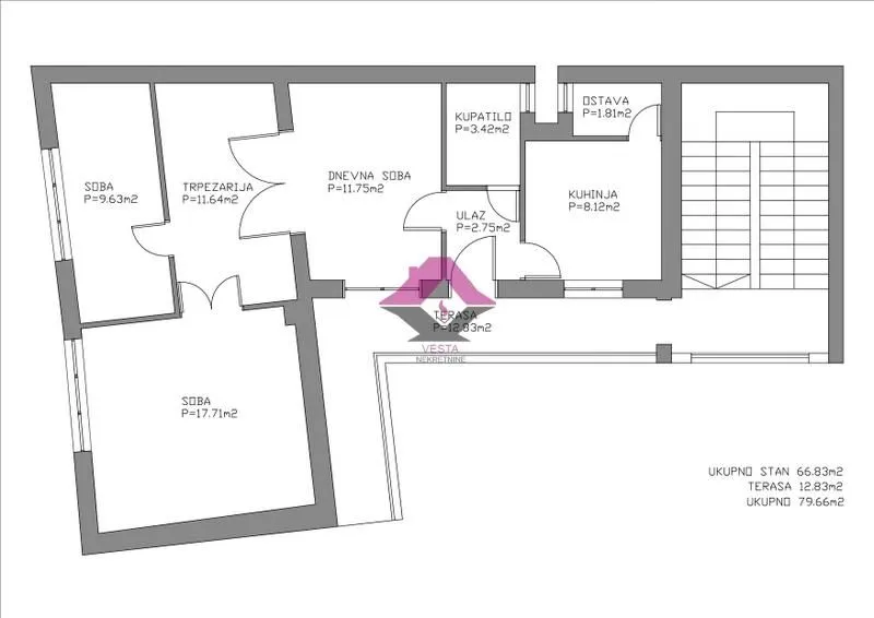 Prodaja, trosoban stan, 80m², Novi Sad Sve Podlokacije, Novi Sad