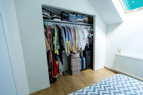 Bedroom with a built-in closet and a skylight. - image 22