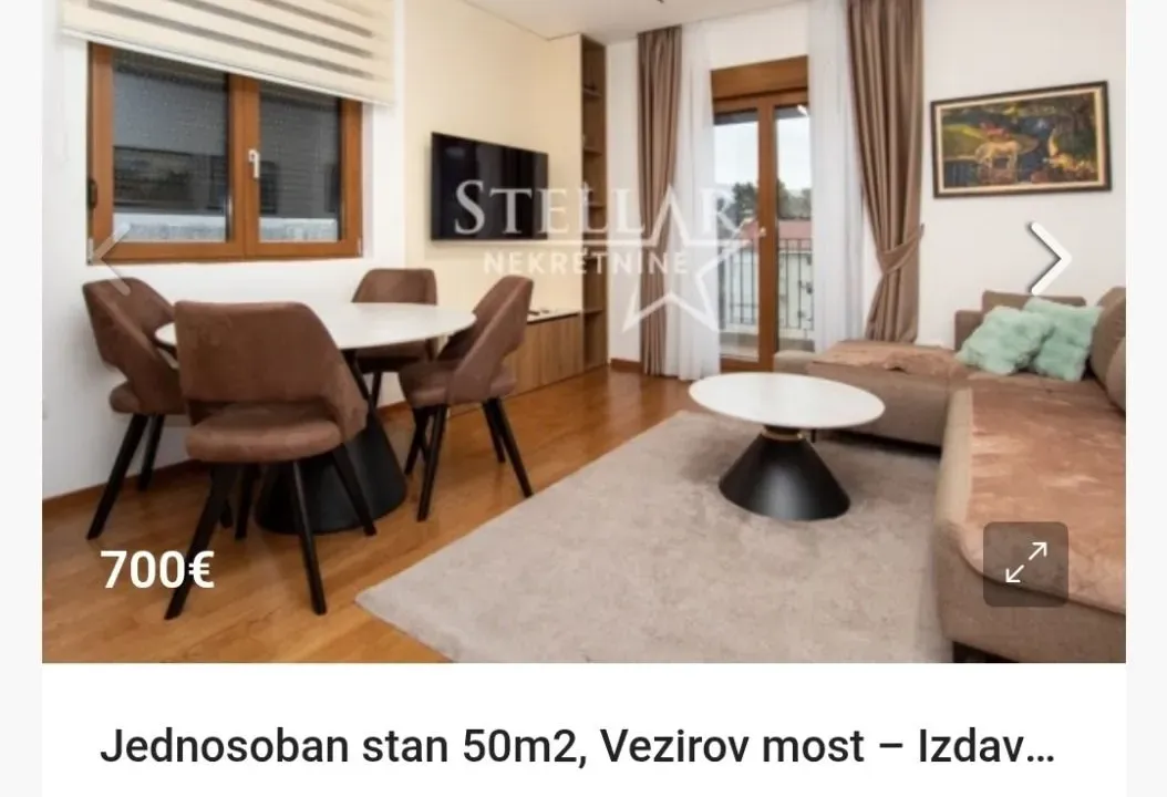 Rent, apartment, 50m², Vezirov Most, Podgorica