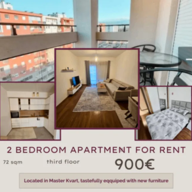 Izdavanje, dvosoban stan, 72m², City Kvart, Podgorica