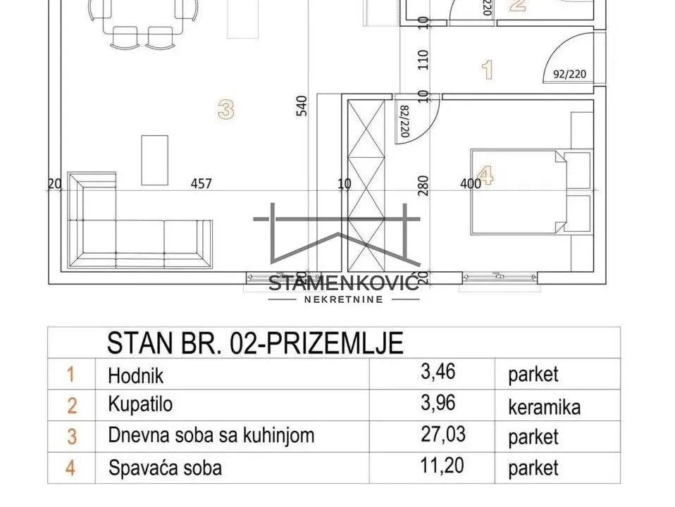 Prodaja, dvosoban stan, 46m², Adice, Novi Sad Sve Podlokacije